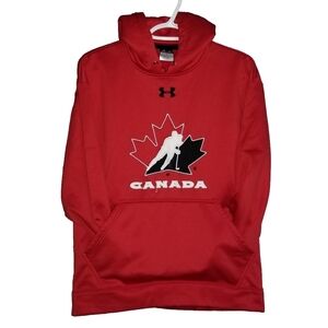 Under Armour Team Canada Logo Long Sleeve Hoodie Sweater Label Reads Size Small